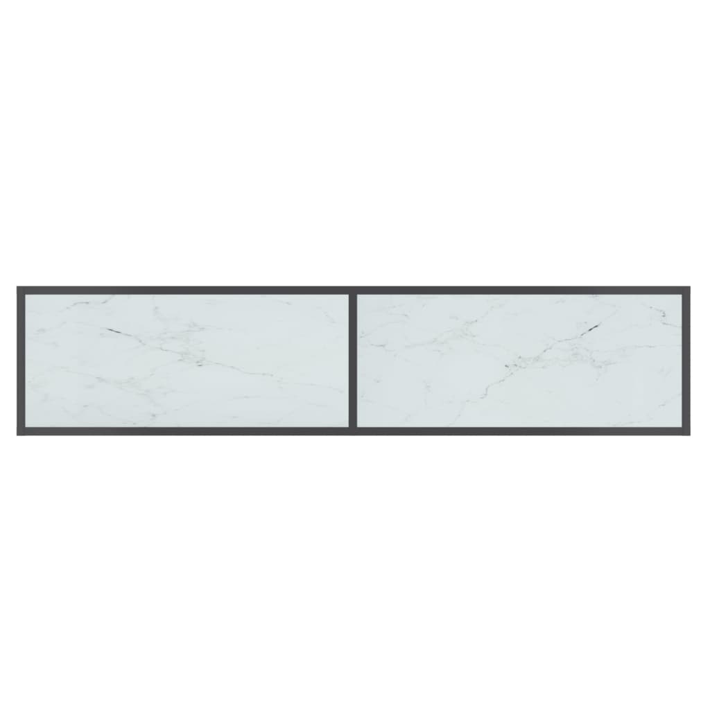 vidaXL Konzolna mizica bela 160x35x75,5 cm kaljeno steklo