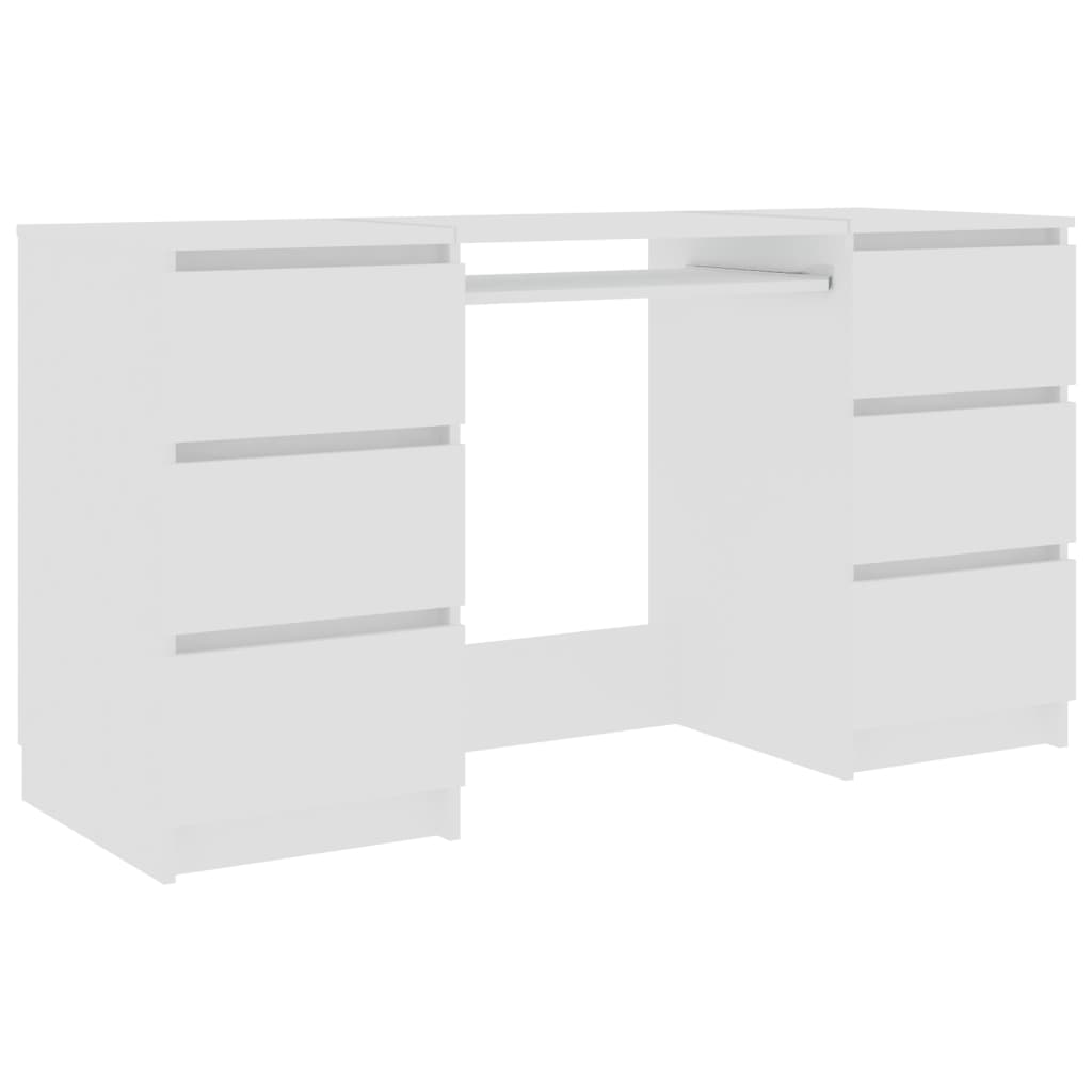 vidaXL Pisalna miza bela 140x50x77 cm iverna plošča