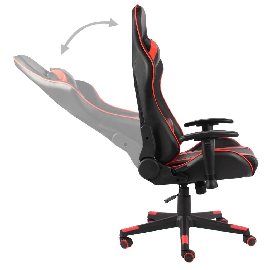 vidaXL Vrtljiv gaming stol rdeč PVC