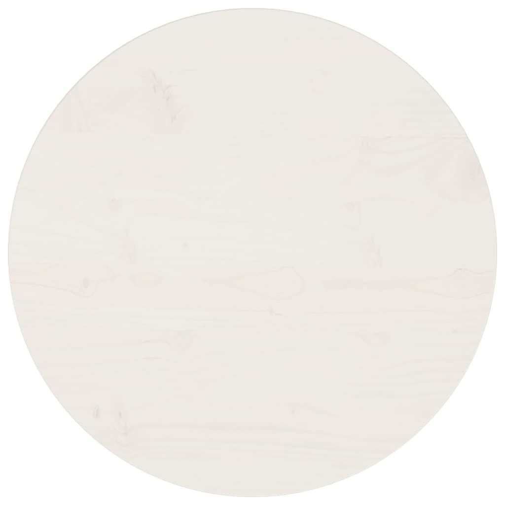 vidaXL Mizna plošča bela Ø50x2,5 cm trdna borovina