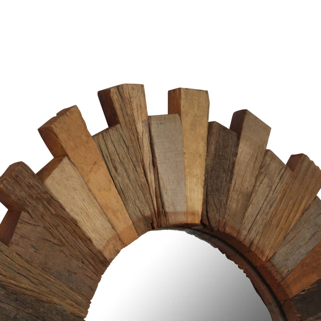 vidaXL Stensko ogledalo iz trdnega predelanega lesa 50 cm