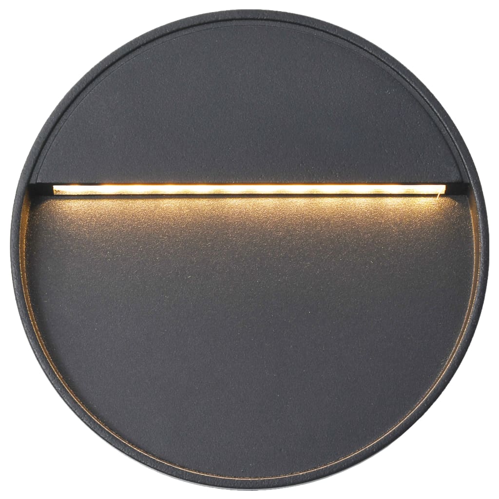 vidaXL Zunanje LED stenske svetilke 2 kosa 3 W črne okrogle