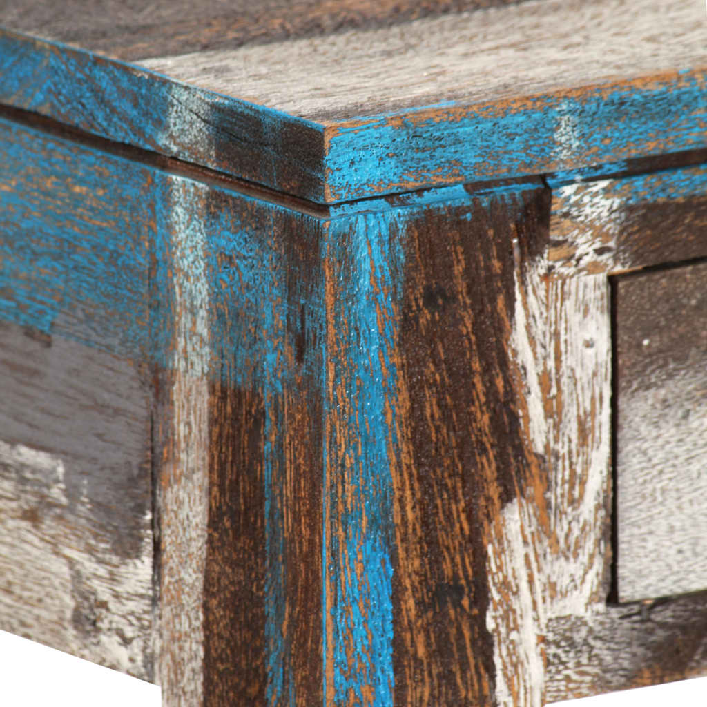 vidaXL Konzolna mizica iz trdnega lesa starinskega stila 118x30x80 cm