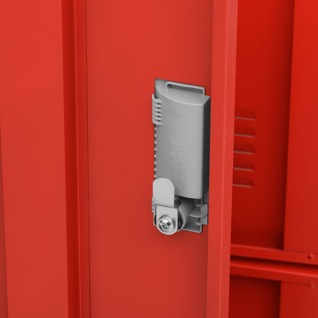 vidaXL Omara s ključavnico svetlo siva in rdeča 90x45x92,5 cm jeklo