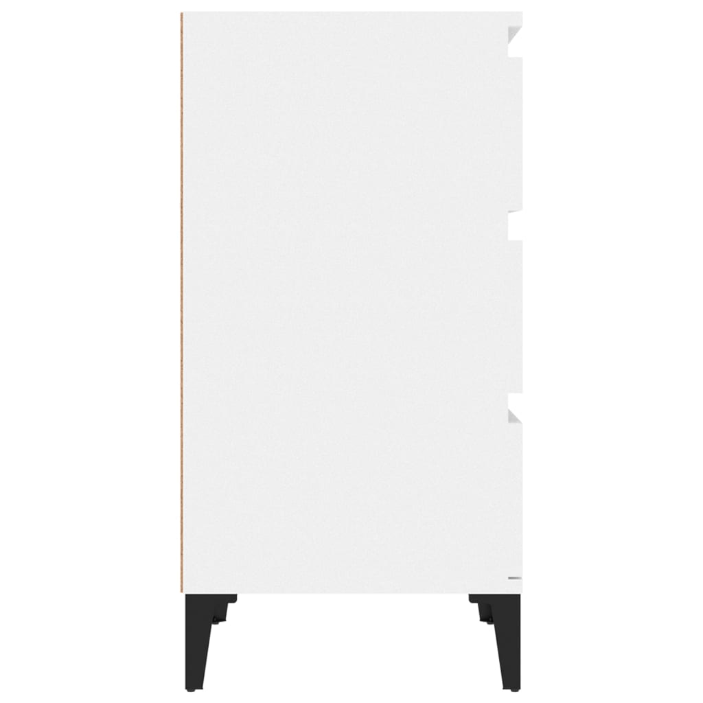vidaXL Nočna omarica visok sijaj bela 40x35x70 cm inženirski les