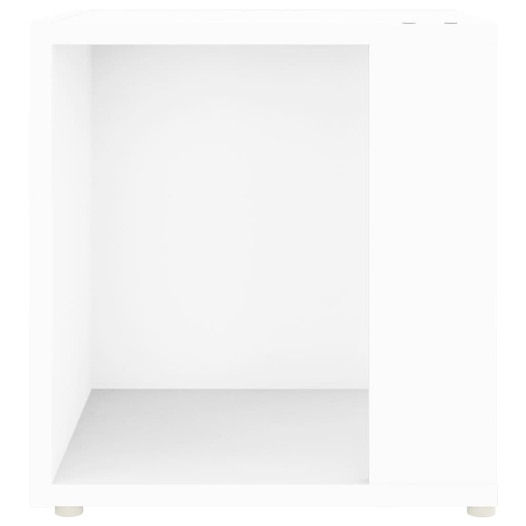vidaXL Stranska mizica bela 33x33x34,5 cm iverna plošča