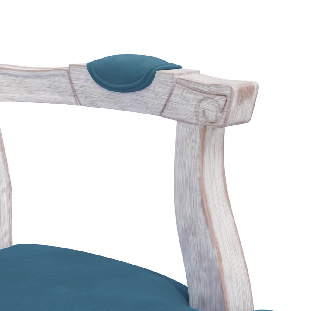 vidaXL Jedilni stoli 2 kosa modri 62x59,5x100,5 cm žamet