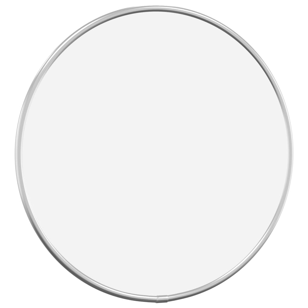 vidaXL Stensko ogledalo srebrno Ø 30 cm okroglo
