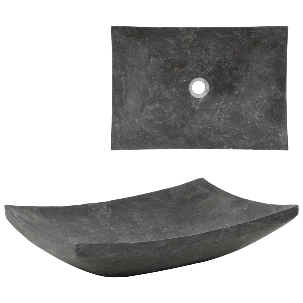 vidaXL Umivalnik 50x35x12 cm marmor črn