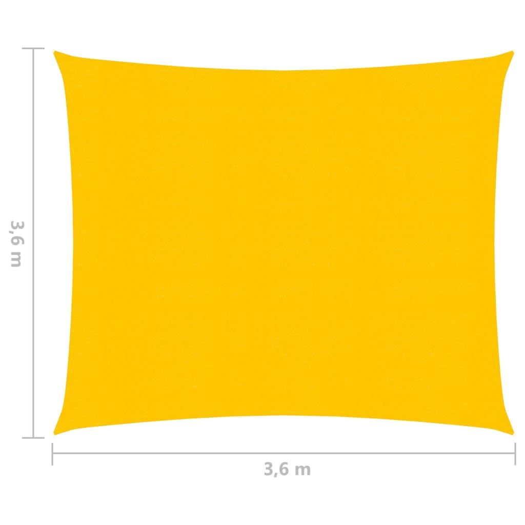 vidaXL Senčno jadro 160 g/m² rumeno 3,6x3,6 m HDPE