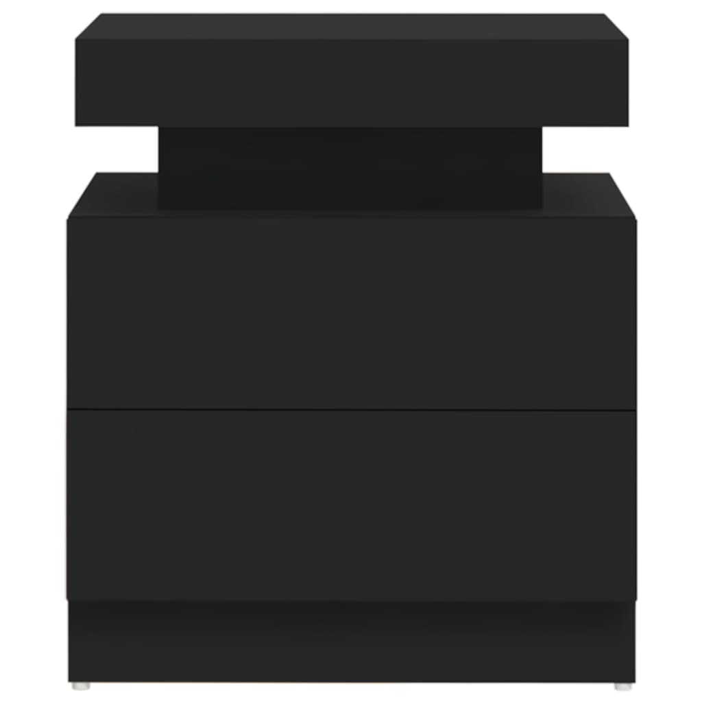 vidaXL Nočna omarica črna 45x35x52 cm iverna plošča