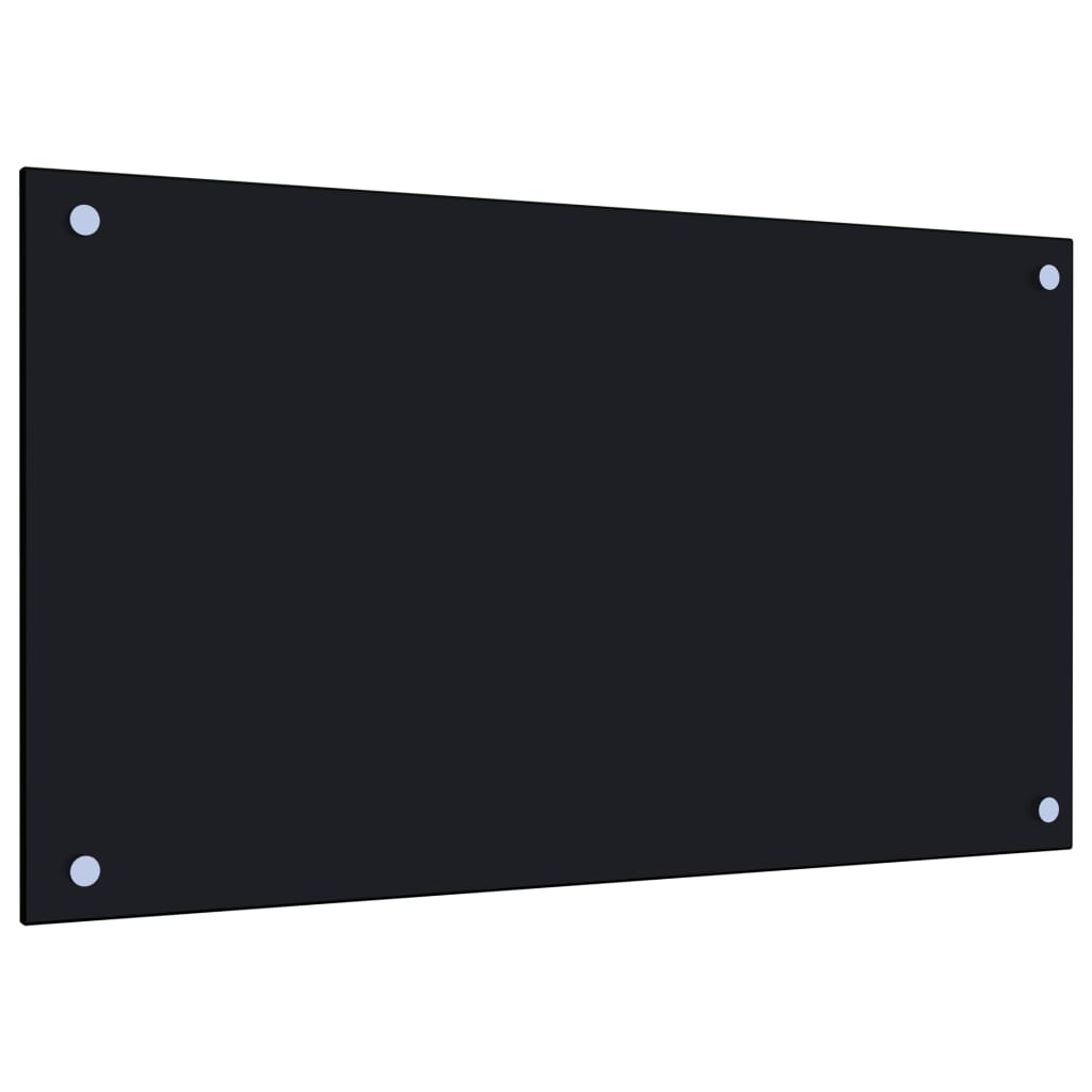 vidaXL Kuhinjska zaščitna obloga črna 70x40 cm kaljeno steklo