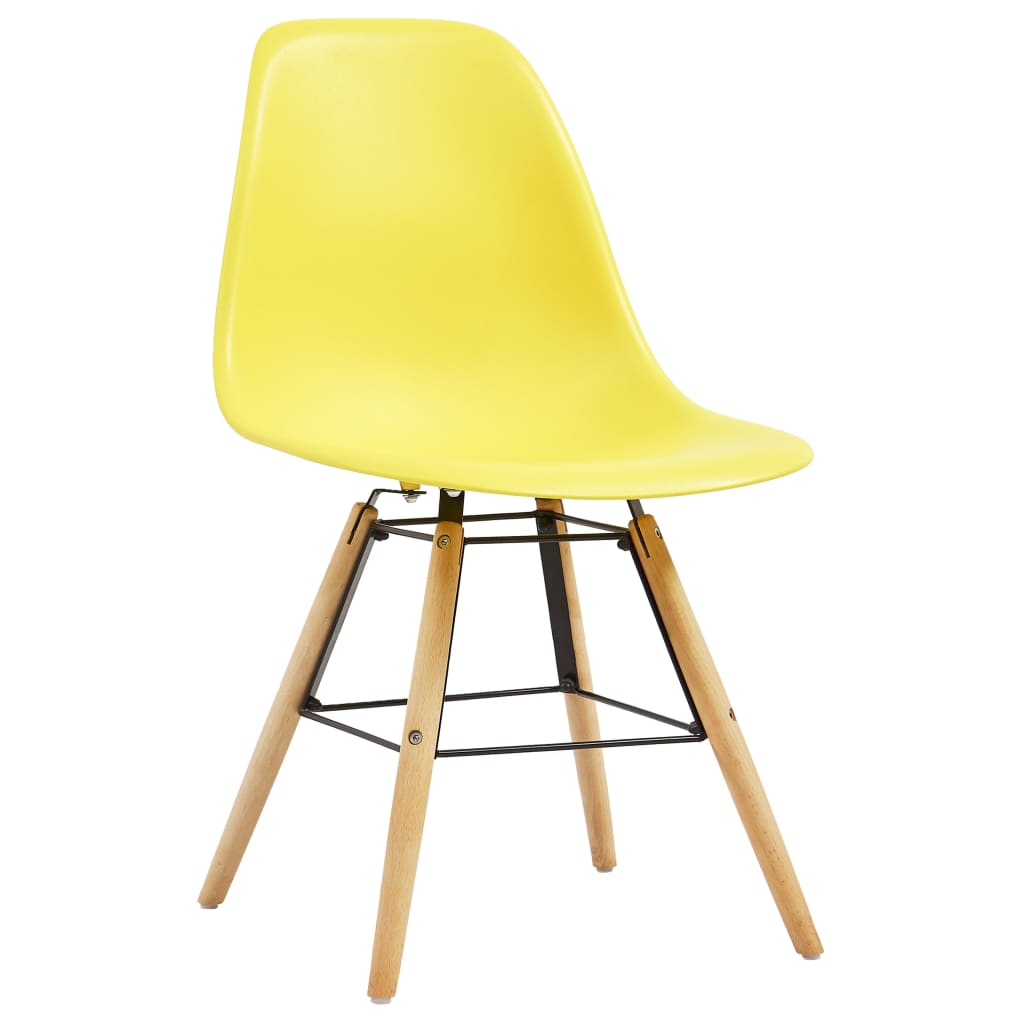 vidaXL Jedilni stoli 2 kosa rumena plastika