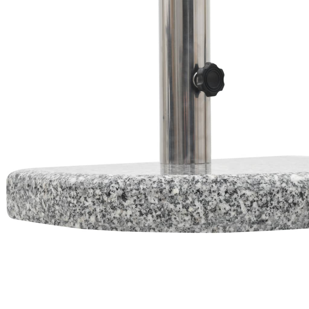 vidaXL Podstavek za senčnik granit 10 kg zaobljen sive barve
