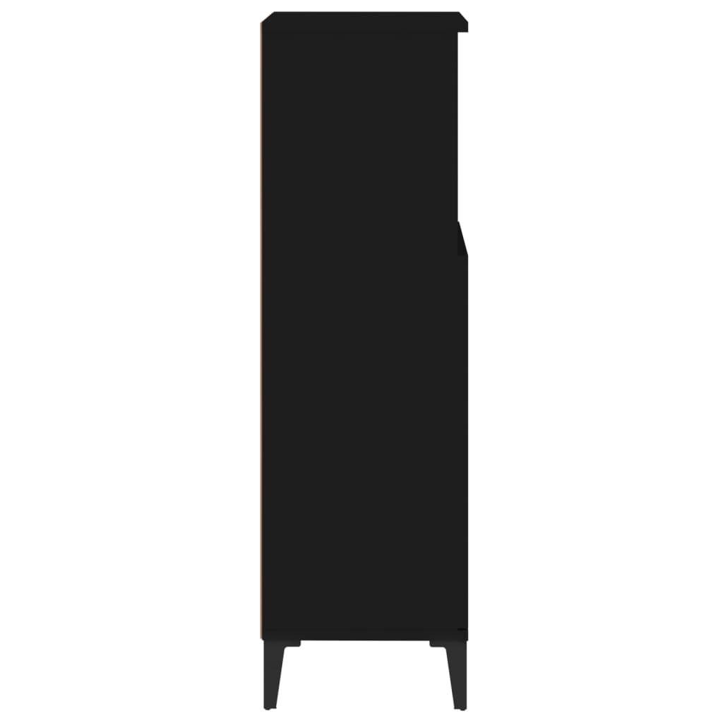 vidaXL Kopalniška omarica črna 30x30x100 cm inženirski les