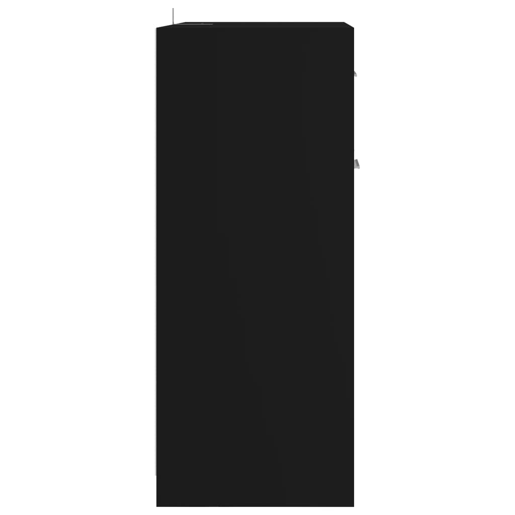 vidaXL Kopalniška omarica črna 60x33x80 cm iverna plošča