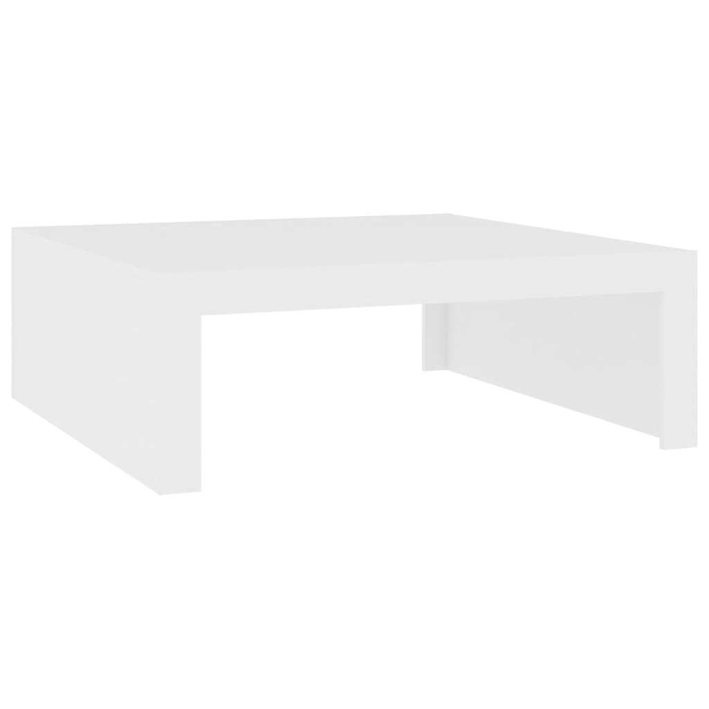 vidaXL Klubska mizica bela 100x100x35 cm iverna plošča