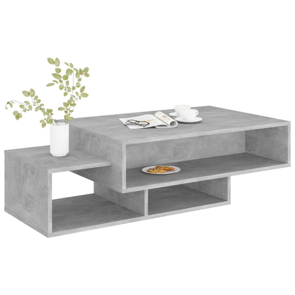 vidaXL Klubska mizica betonsko siva 105x55x32 cm iverna plošča
