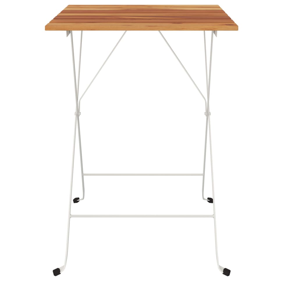 vidaXL Zložljiva bistro miza 55x54x71 cm trden akacijev les in jeklo