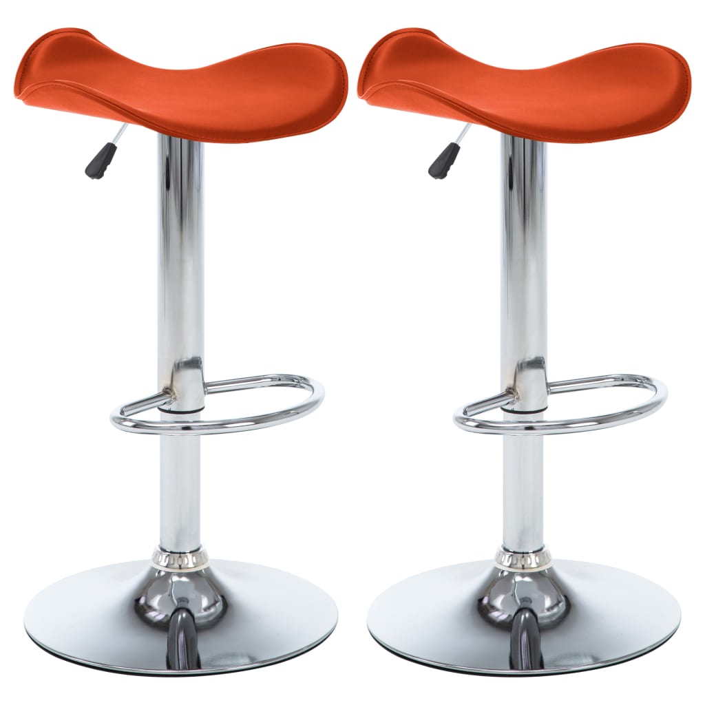 vidaXL Barski stolčki 2 kosa oranžno umetno usnje