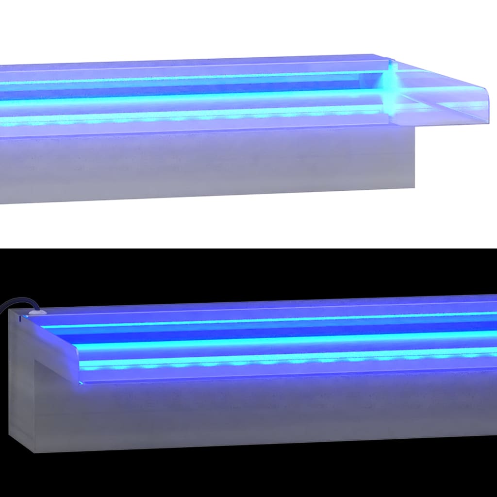vidaXL Slap za bazen z RGB LED lučmi nerjaveče jeklo 45 cm