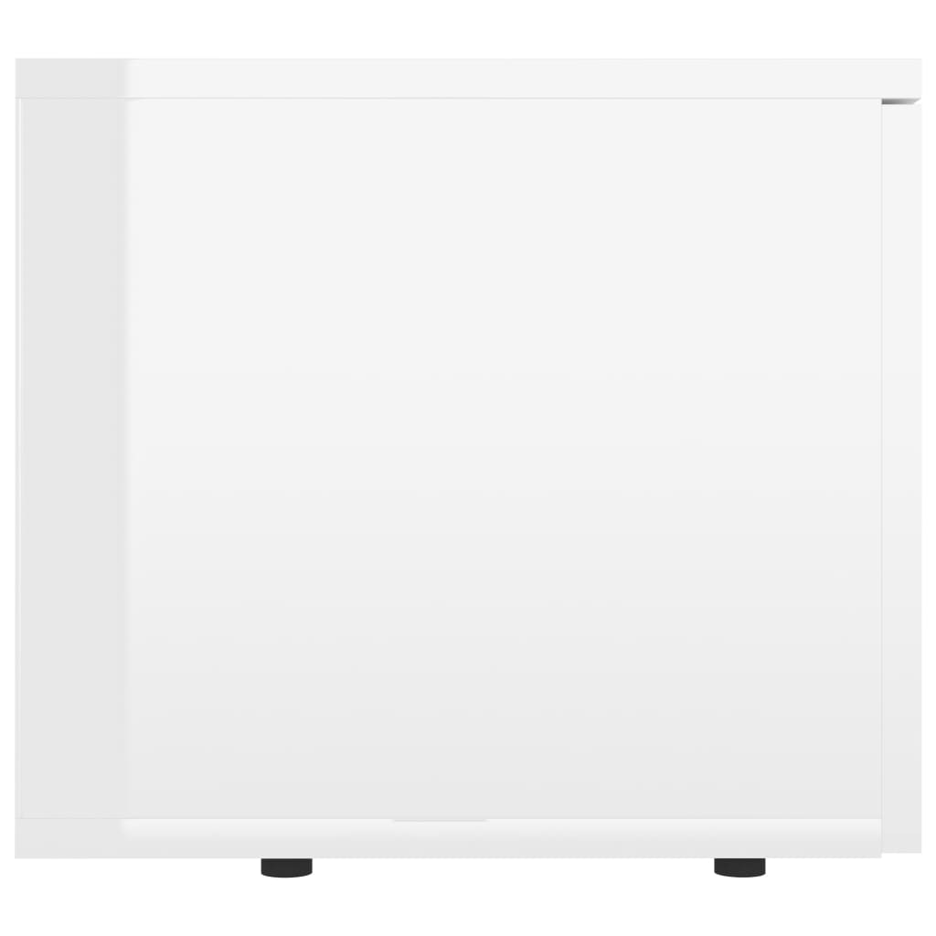 vidaXL TV omarica visok sijaj bela 80x34x30 cm iverna plošča