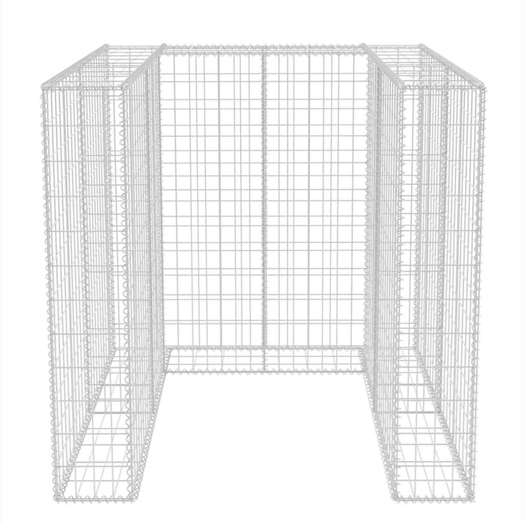 vidaXL Gabion enojna ograda za koš za smeti jeklo 110x100x120 cm