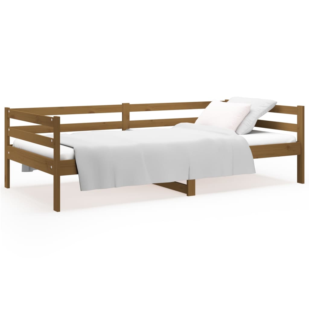 vidaXL Dnevna postelja medeno rjava 80x200 cm trdna borovina