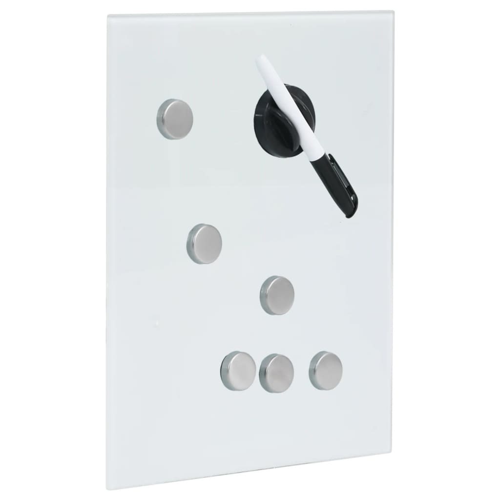 vidaXL Omarica za ključe z magnetno tablo bela 30x20x5,5 cm