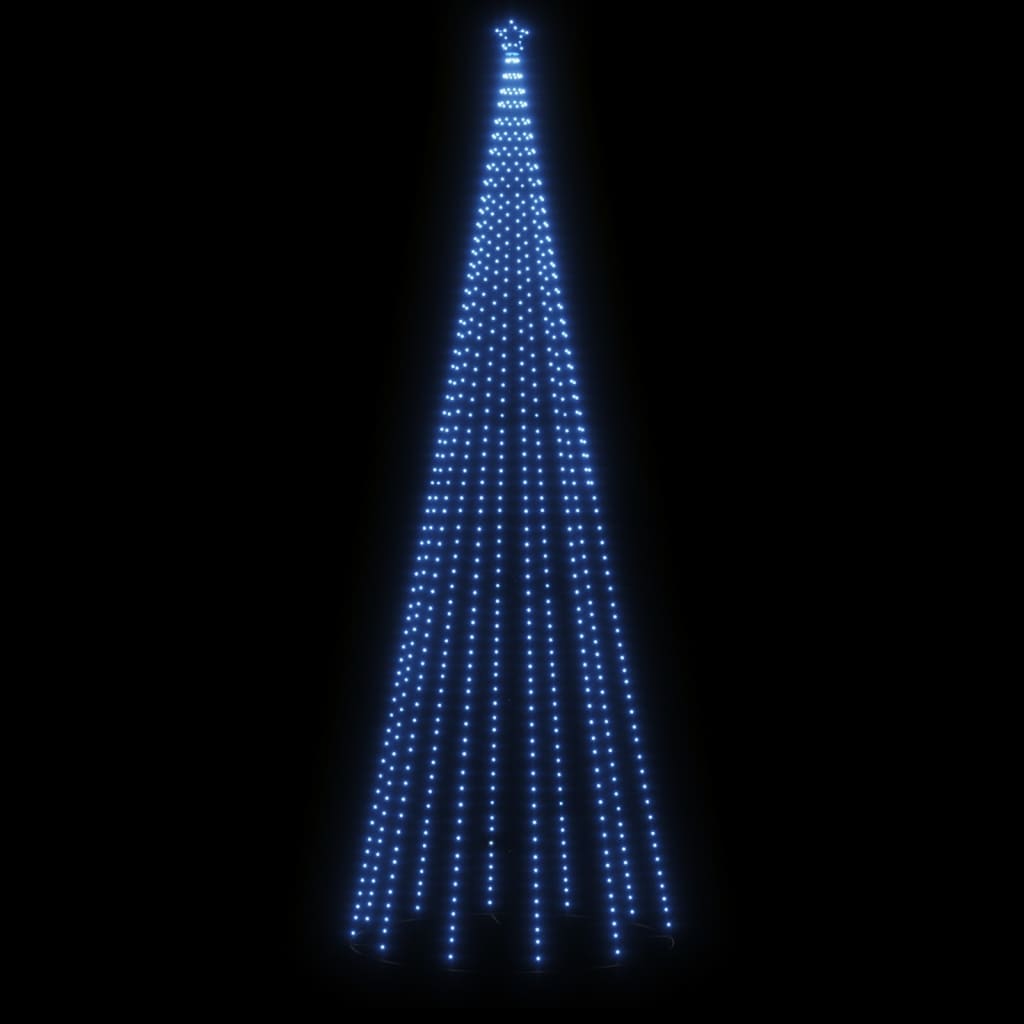 vidaXL Božično drevo s konico 732 modrih LED lučk 500 cm