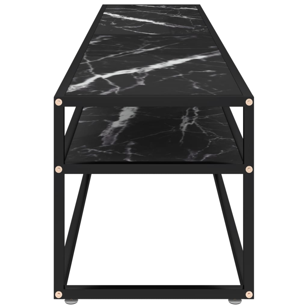 vidaXL TV omarica črni marmor 180x40x40,5 cm kaljeno steklo