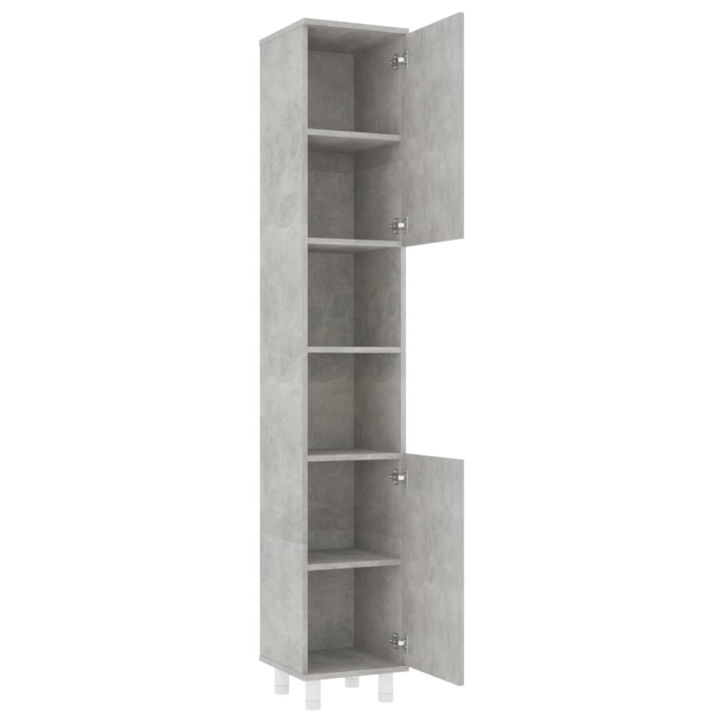 vidaXL Kopalniška omarica betonsko siva 30x30x179 cm iverna plošča
