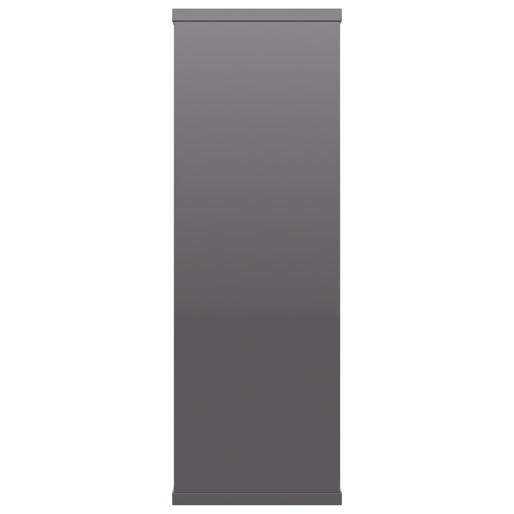 vidaXL Stenske police visok sijaj sive 104x20x58,5 cm iverna plošča