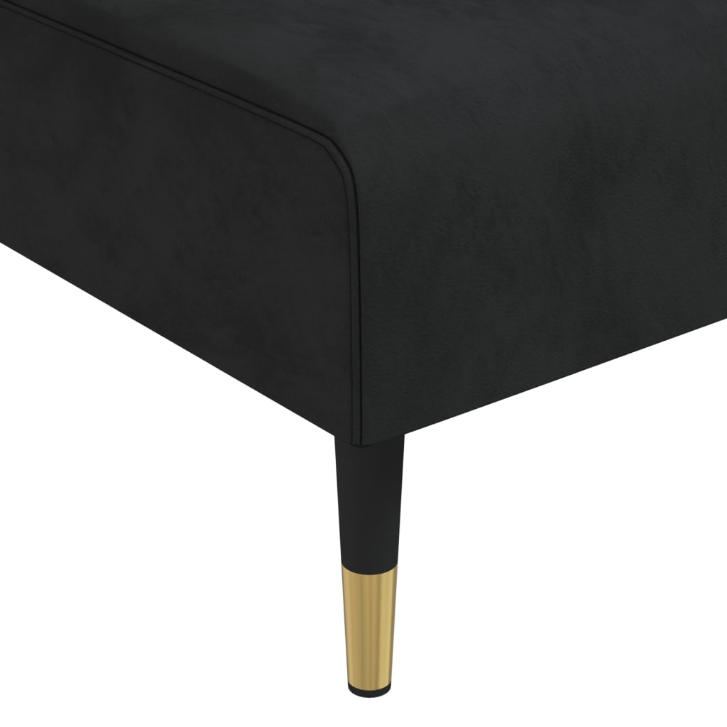 vidaXL Raztegljiv kavč L oblike črn 271x140x70 cm žamet