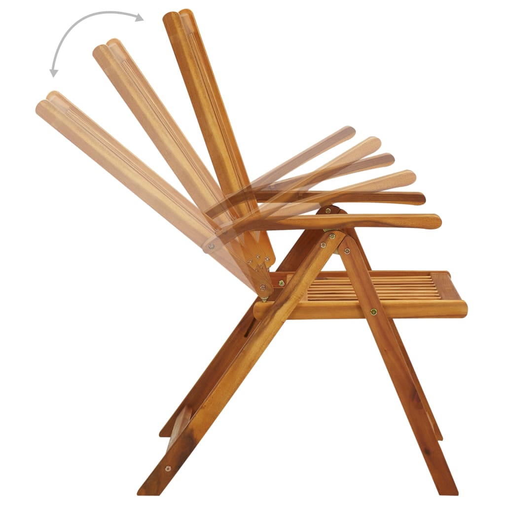 vidaXL Vrtni nastavljivi stoli 4 kosi z blazinami trden akacijev les