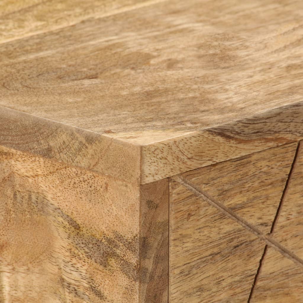 vidaXL Pisalna miza s predali trden mangov les 110x50x76 cm