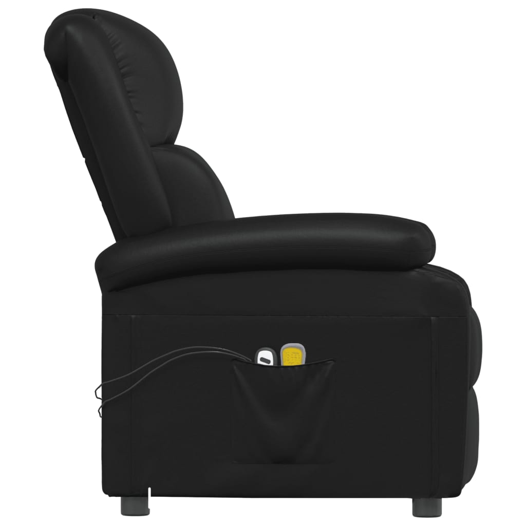 vidaXL Električni masažni stol črno umetno usnje