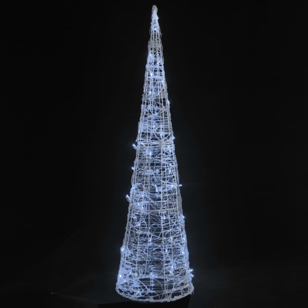 vidaXL Akrilna okrasna LED piramida hladno bela 90 cm