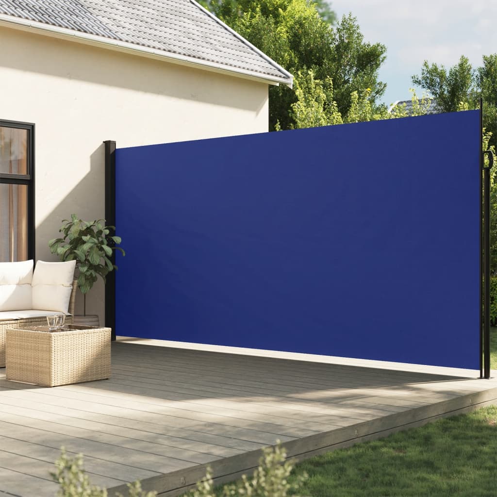 vidaXL Zložljiva stranska tenda modra 220x600 cm