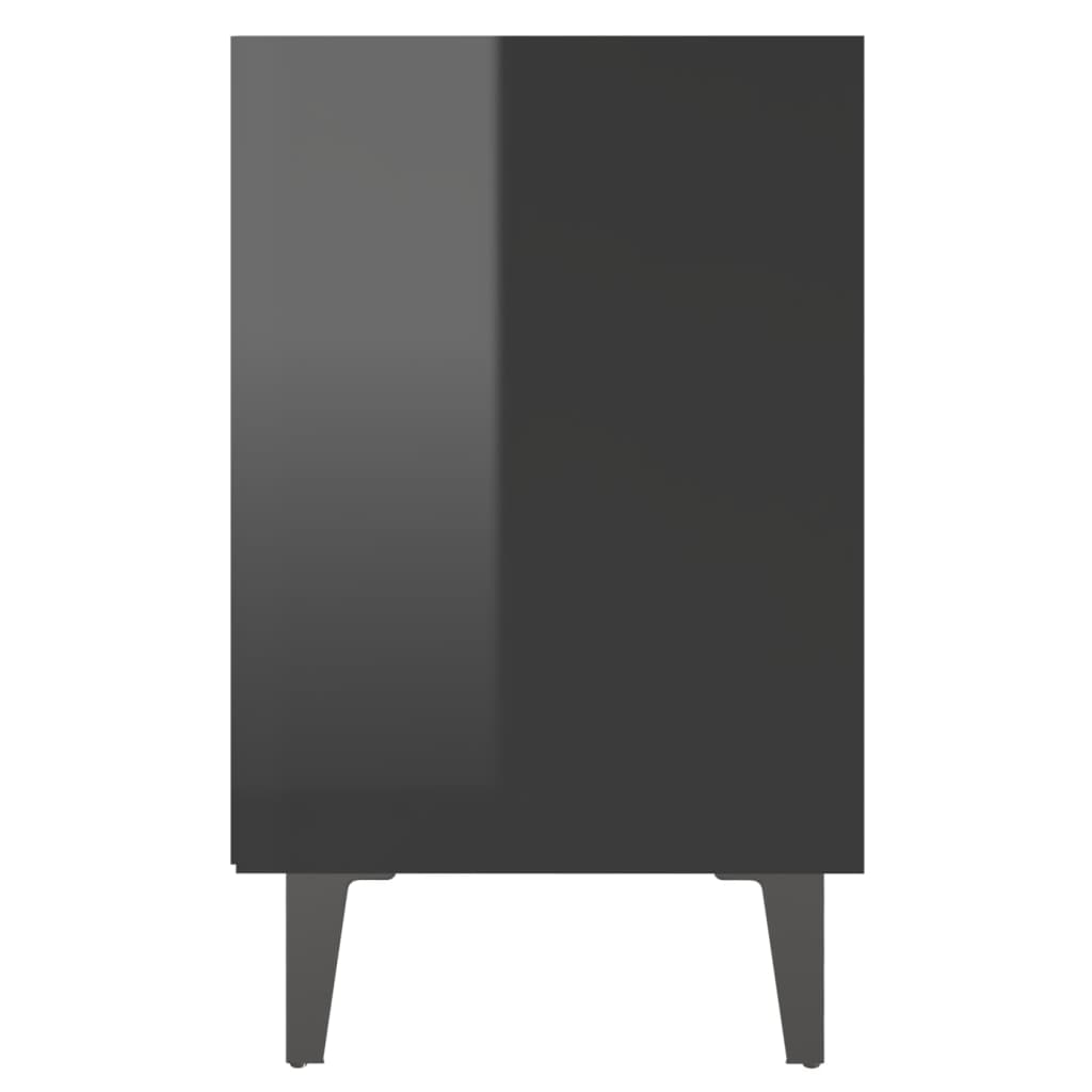 vidaXL Nočna omarica z nogami 2 kosa visok sijaj črna 40x30x50 cm