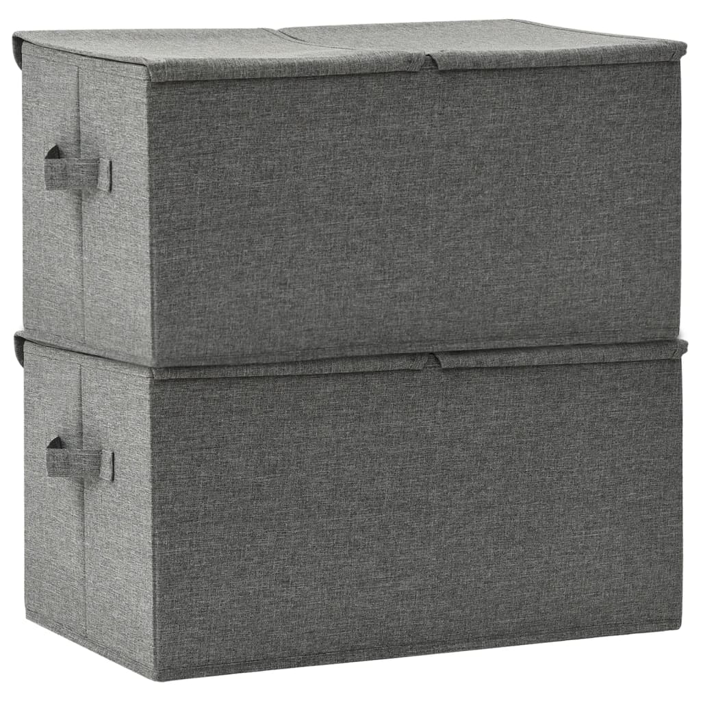 vidaXL Škatla za shranjevanje 2 kosa blago 50x30x25 cm antracitna