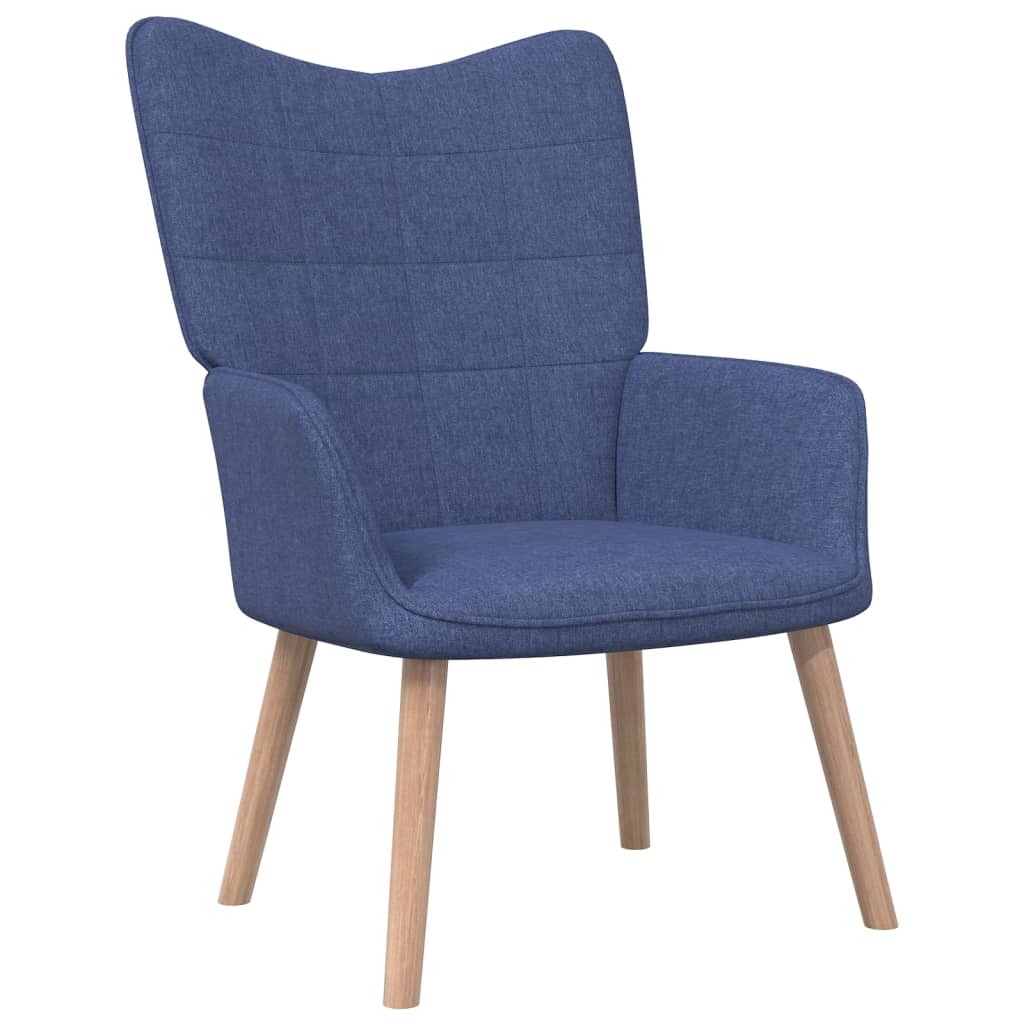 vidaXL Stol za sproščanje s stolčkom modro blago