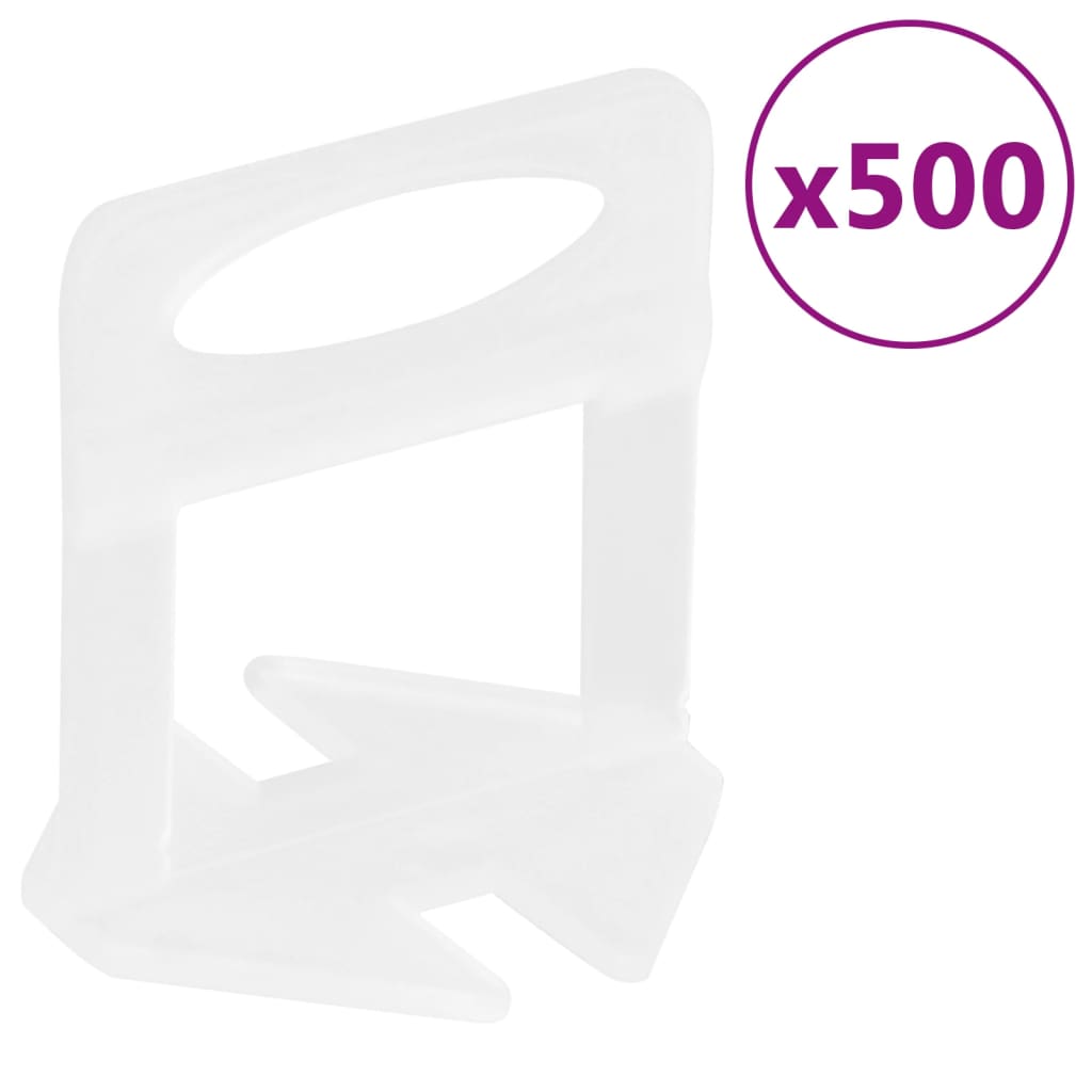 vidaXL Sistem za izravnavo ploščic 250 zagozd 500 sponk 1,5 mm