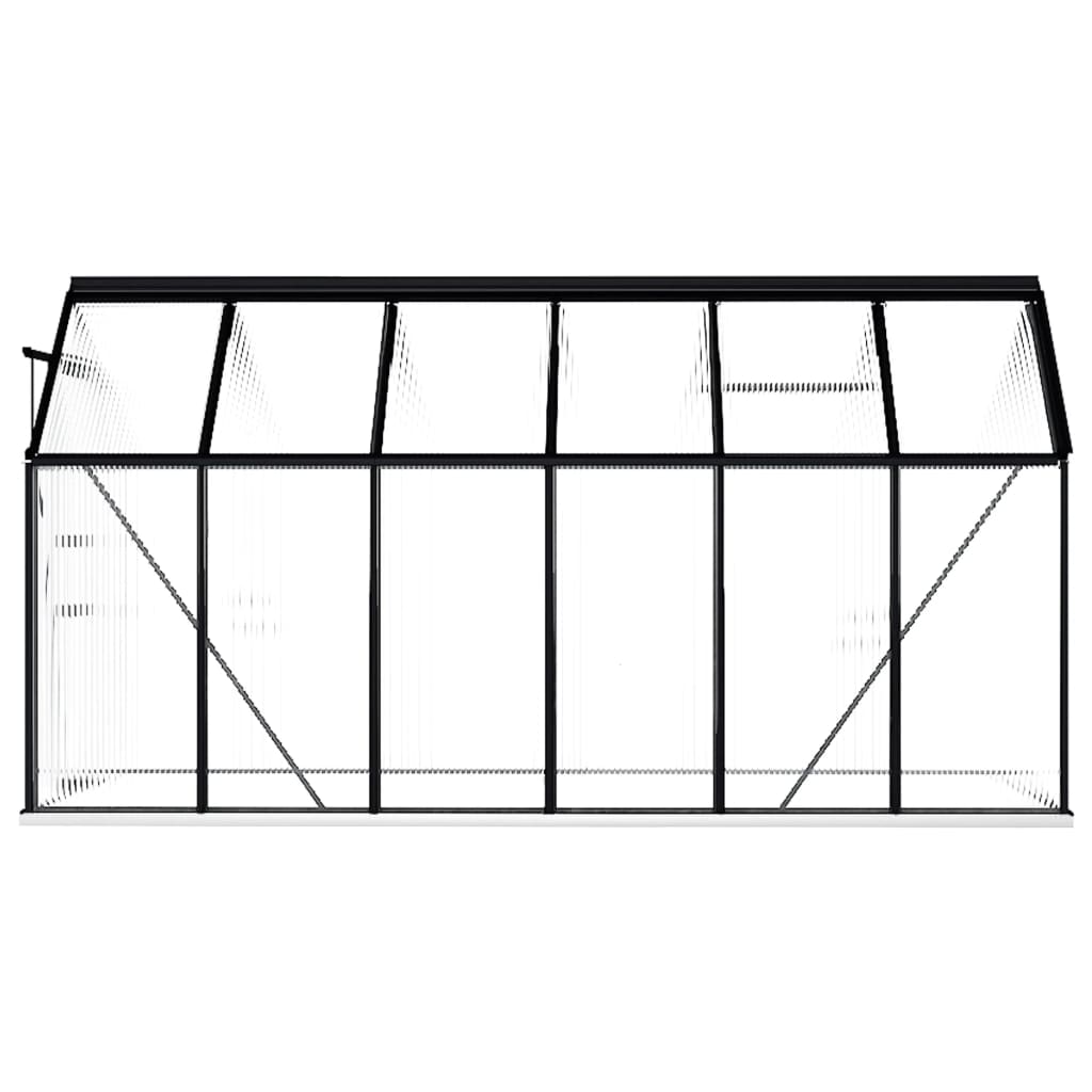 vidaXL Rastlinjak z okvirjem antraciten aluminij 7,03 m²