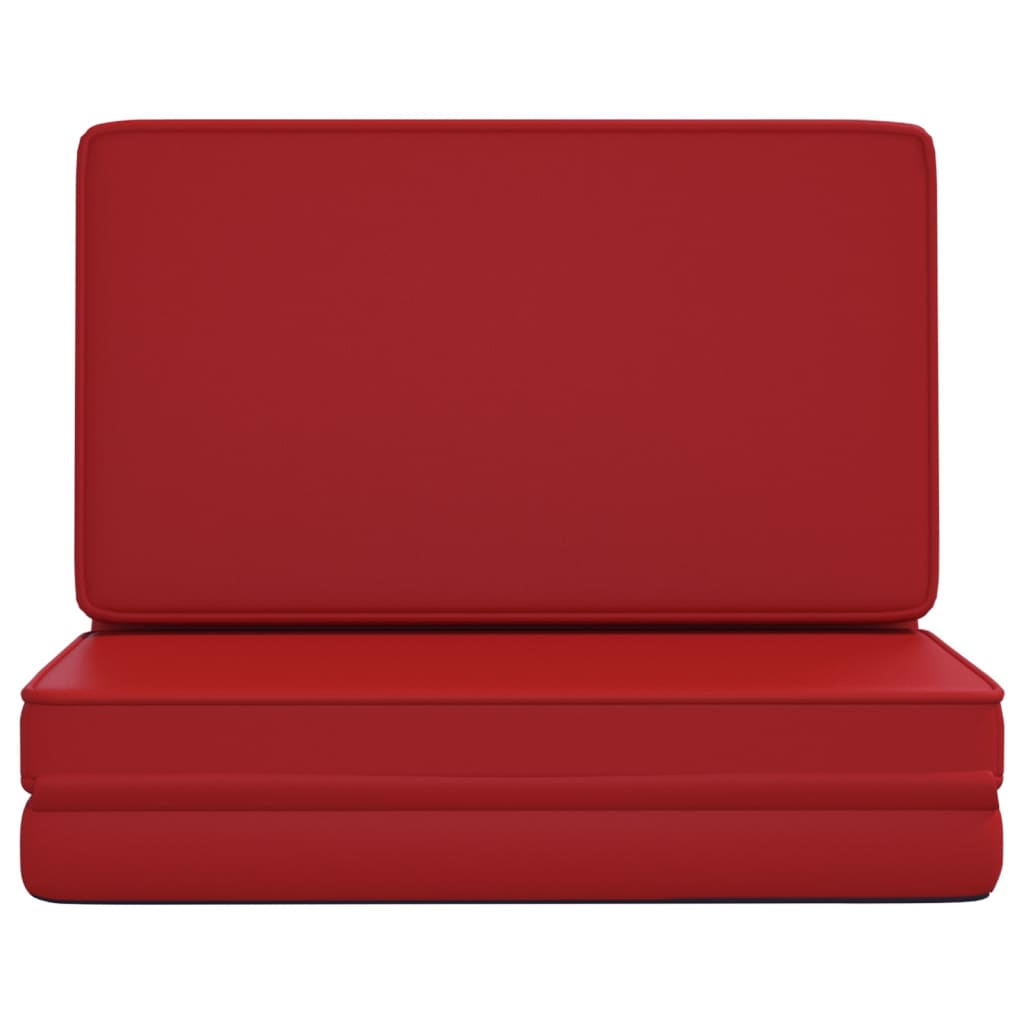 vidaXL Zložljiv talni stol vinsko rdeče umetno usnje
