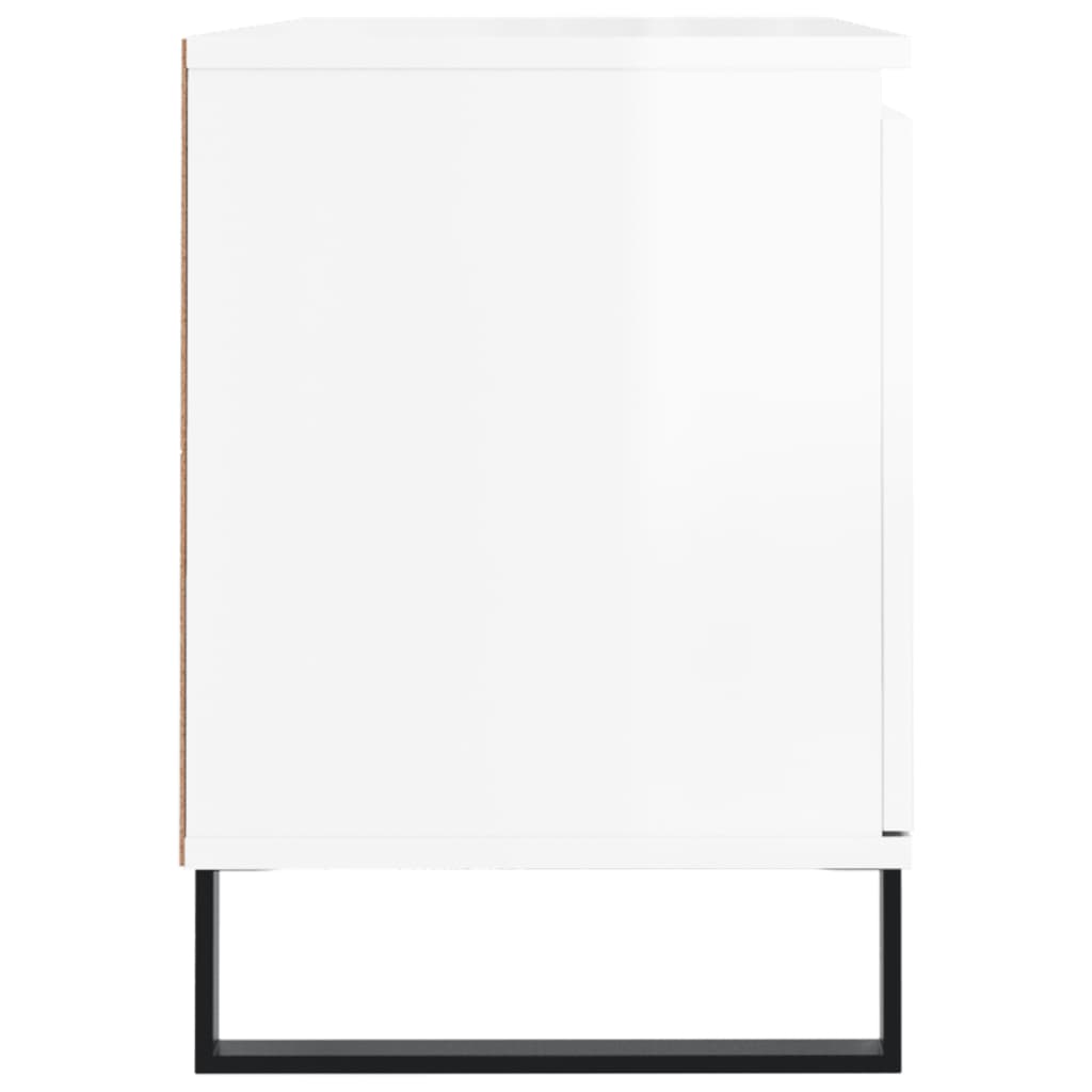 vidaXL TV omarica visok sijaj bela 104x35x50 cm inženirski les