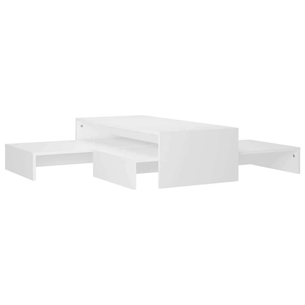 vidaXL Komplet klubskih mizic bele barve 100x100x26,5 cm iverna pl.