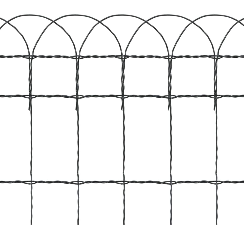 vidaXL Vrtna mejna ograja železo s prašnim premazom 10x0,4 m