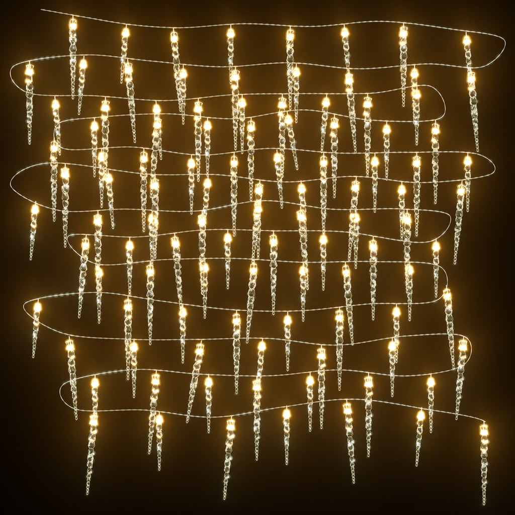 vidaXL Novoletne lučke ledene sveče 40 kosov toplo bele iz akrila