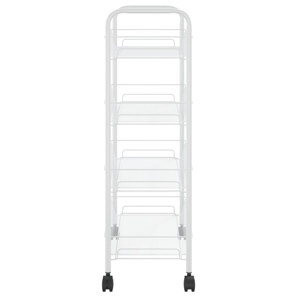 vidaXL 4-nadstropni kuhinjski voziček bel 46x26x85 cm železo
